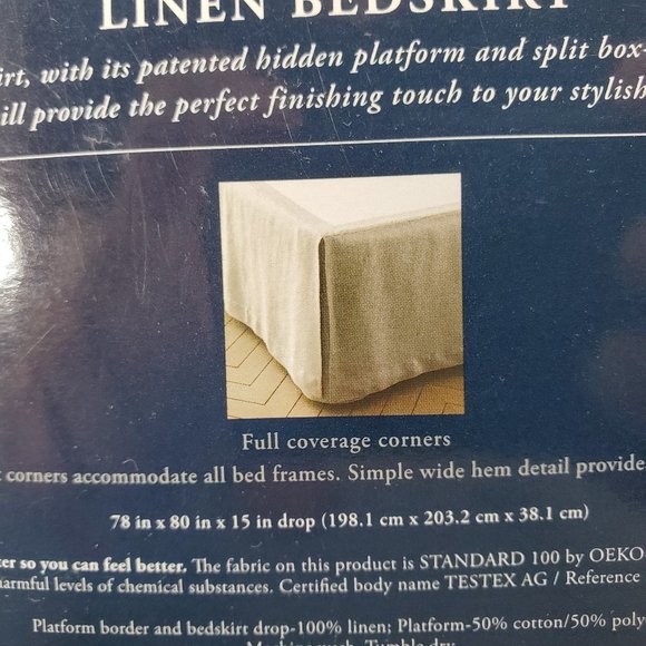 Fieldcrest Bedding Fieldcrest Linen Bedskirt King Size 5 Drop Gray